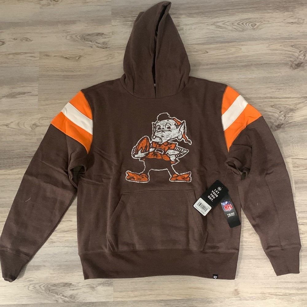47 CLEVELAND BROWNS MENS BROWN PREMIER NICO FASHION HOOD